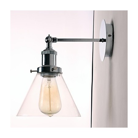 Luminária de parede Art Déco com abajur de cone de vidro Luminária de parede Art Déco com abajur de cone de vidro