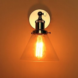 Luminária de parede Art Déco com abajur de cone de vidro