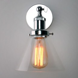 Luminária de parede Art Déco com abajur de cone de vidro