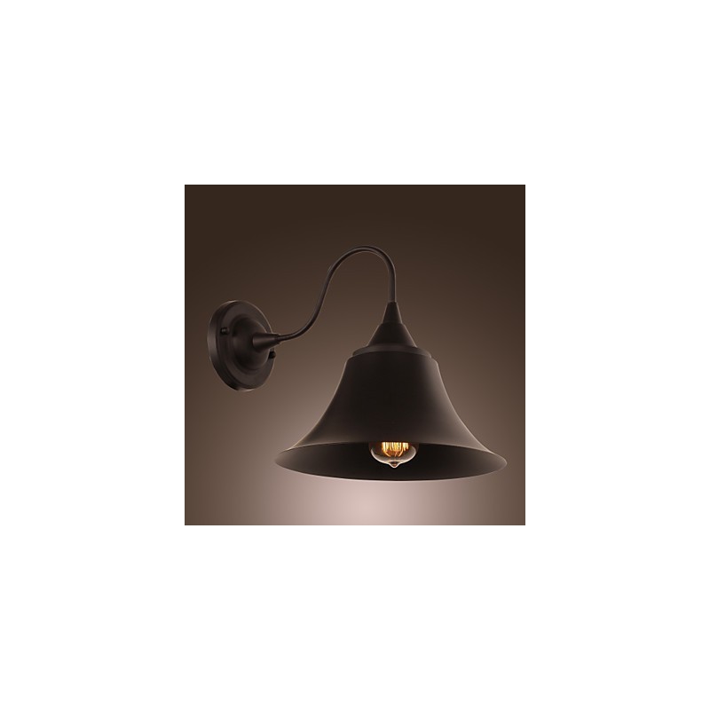 Luminária de parede artística com cúpula e suporte de metal retrô
