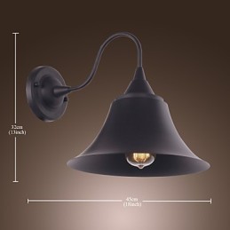 Luminária de parede artística com cúpula e suporte de metal retrô