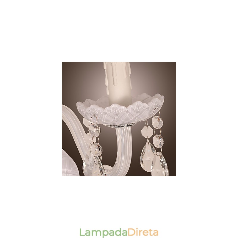Luminária de parede de cristal com 2 luzes em lâmpada de vela