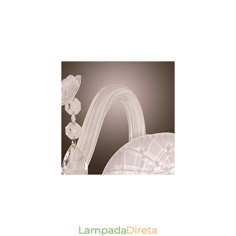 Luminária de parede de cristal com 2 luzes em lâmpada de vela