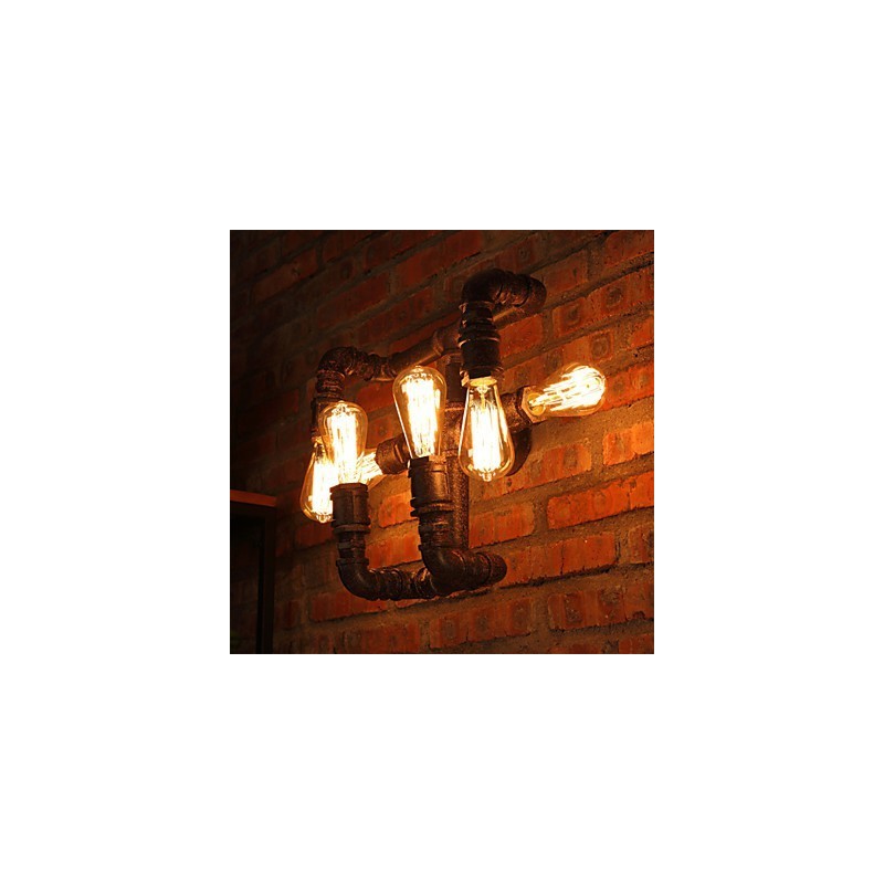 Arandelas de parede de ferro estilo retrô mini chalé rústico metal