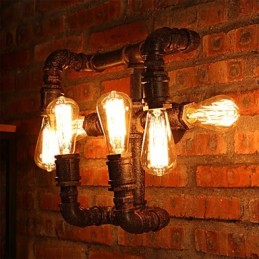 Arandelas de parede de ferro estilo retrô mini chalé rústico metal