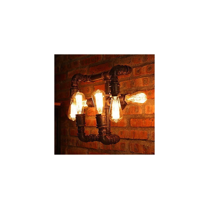 Arandelas de parede de ferro estilo retrô mini chalé rústico metal