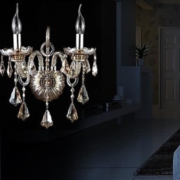 Apliques de parede de cristal, luminárias de parede de velas, luminárias de parede de leitura, modernas, contemporâneas, de metal