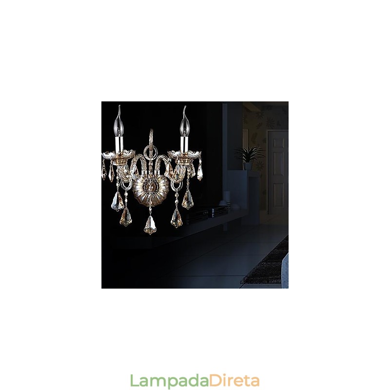 Apliques de parede de cristal, luminárias de parede de velas, luminárias de parede de leitura, modernas, contemporâneas, de metal