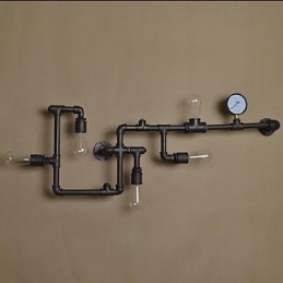 Apliques de parede 5 tubos de água de luz ferro mini estilo industrial estilo country metal