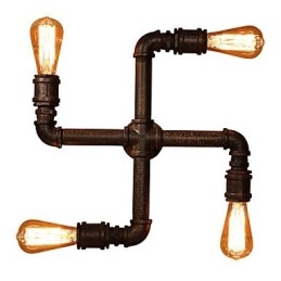 Arandelas de parede de ferro estilo retrô mini chalé rústico metal