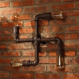 Arandelas de parede de ferro estilo retrô mini chalé rústico metal