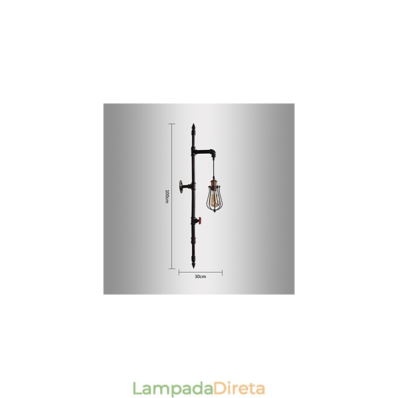 Apliques de parede estilo mini chalé rústico metal