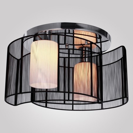 Luminária de Teto Design Moderno 2 Luzes Preto Luminária de Teto Design Moderno 2 Luzes Preto