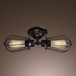Luminária de parede dourada de 2 luzes em estilo antigo