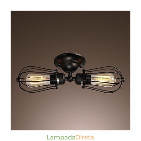 Luminária de parede dourada de 2 luzes em estilo antigo Luminária de parede dourada de 2 luzes em estilo antigo