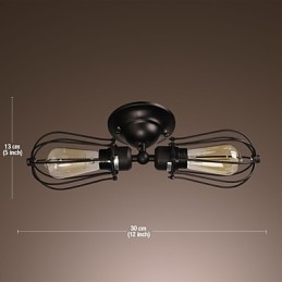 Luminária de parede dourada de 2 luzes em estilo antigo
