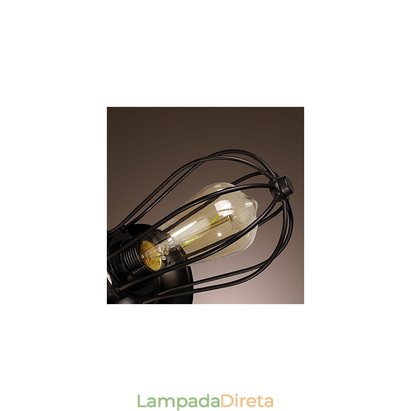 Luminária de parede dourada de 2 luzes em estilo antigo