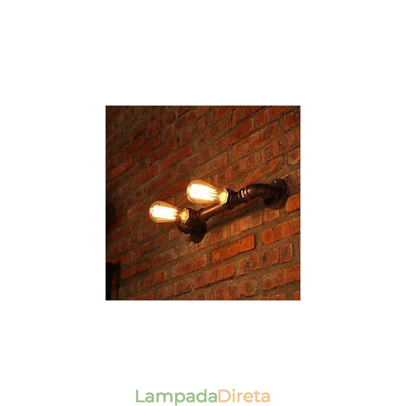 Apliques de parede estilo mini chalé rústico metal