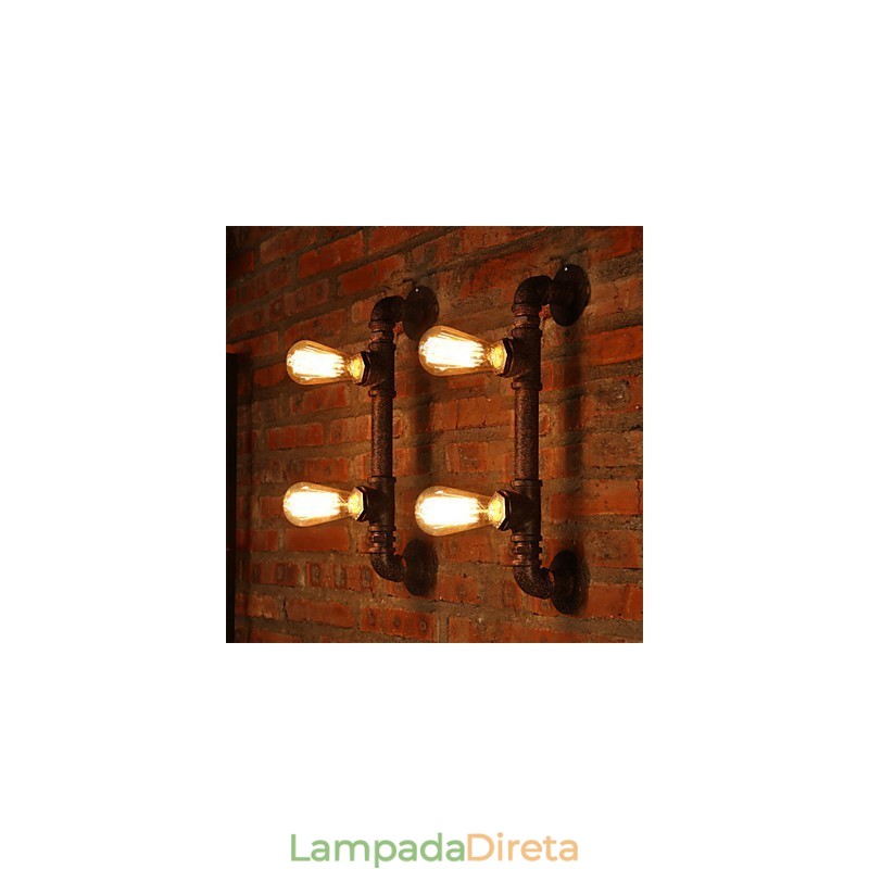 Apliques de parede estilo mini chalé rústico metal