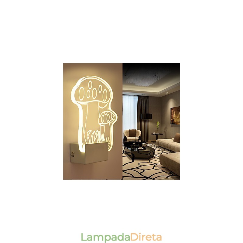 Luminária de parede acrílica PVC Luminária moderna contemporânea Metal