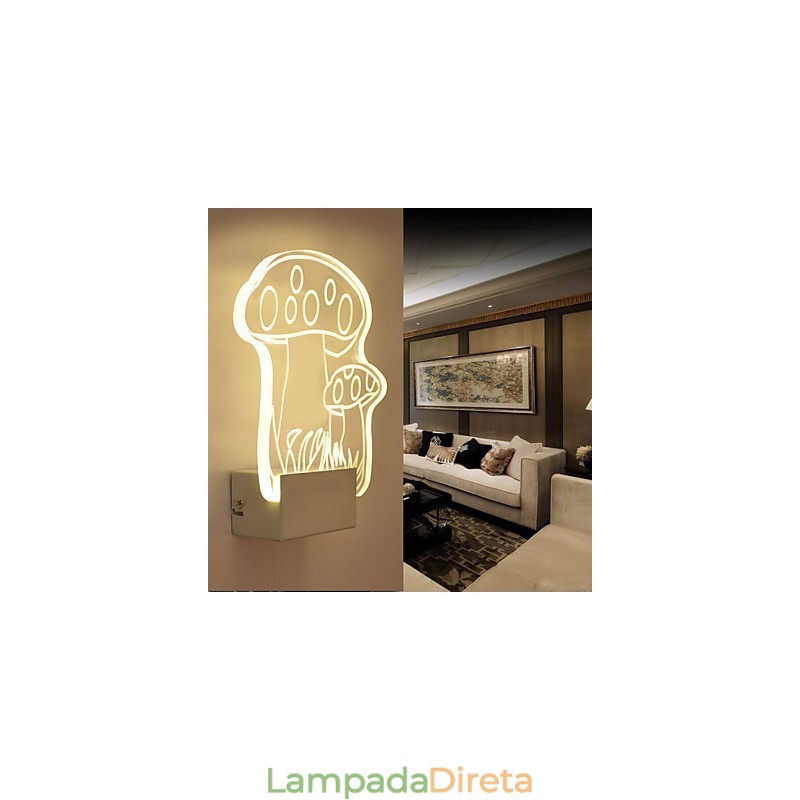 Luminária de parede acrílica PVC Luminária moderna contemporânea Metal