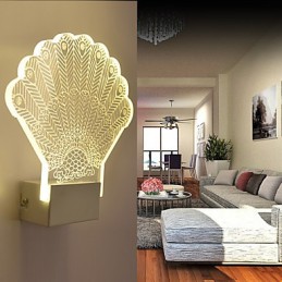 Luminária de parede acrílica PVC Luminária moderna contemporânea Metal