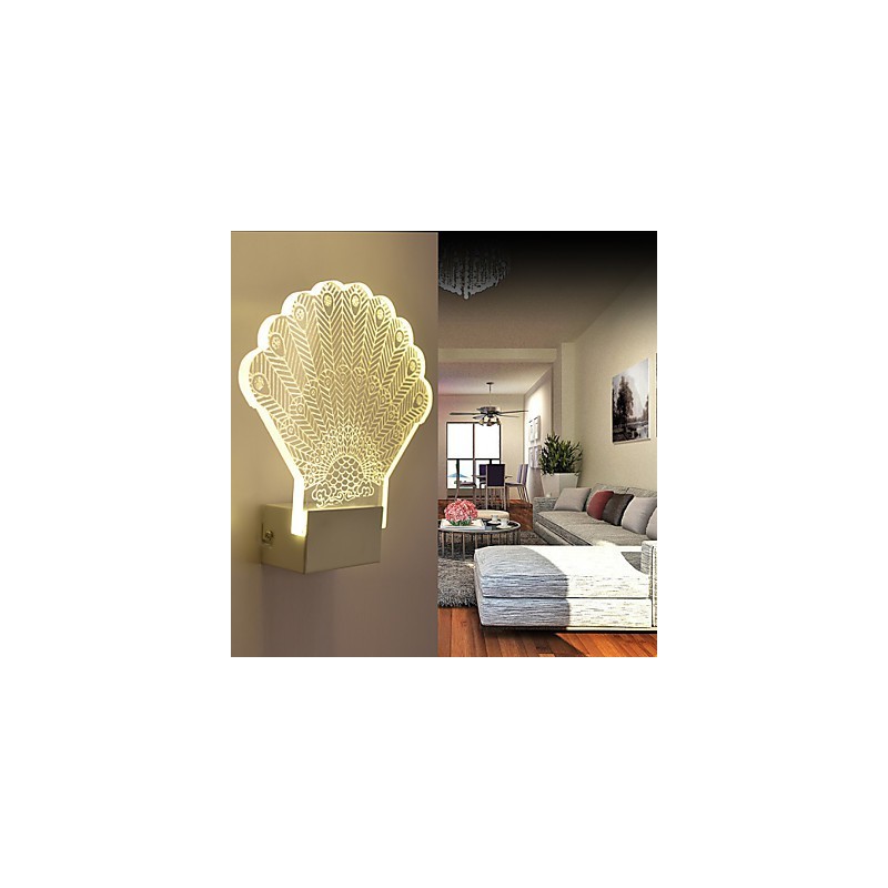 Luminária de parede acrílica PVC Luminária moderna contemporânea Metal
