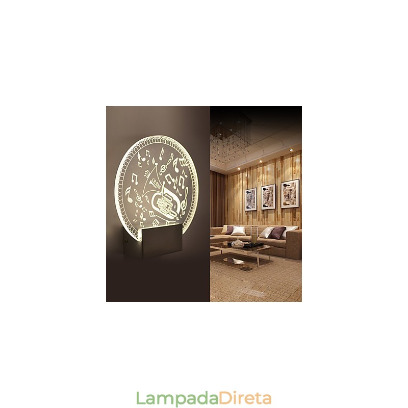 Luminária de parede acrílica PVC Luminária moderna contemporânea Metal