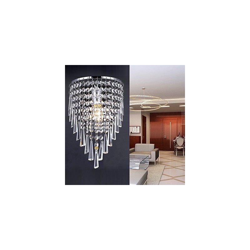 Luminária de parede de cristal elegante com 1 luz