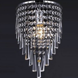 Luminária de parede de cristal elegante com 1 luz