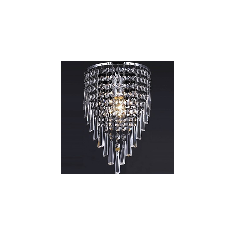 Luminária de parede de cristal elegante com 1 luz