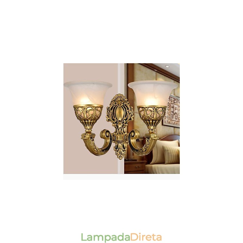 Luminária de parede europeia para quarto, cabeceira de cama