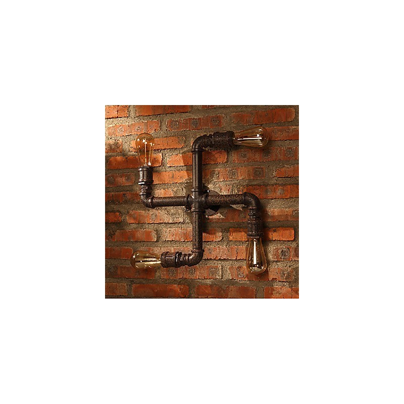 Apliques de parede estilo mini chalé rústico metal