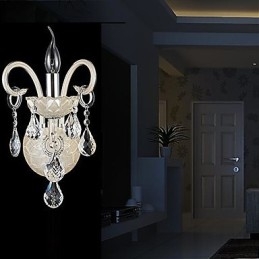 Apliques de parede de cristal Luzes de parede ao ar livre Luzes de parede de vela Luzes de parede de leitura Moderno Contemporâneo Metal