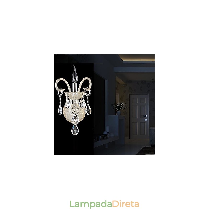 Apliques de parede de cristal Luzes de parede ao ar livre Luzes de parede de vela Luzes de parede de leitura Moderno Contemporâneo Metal