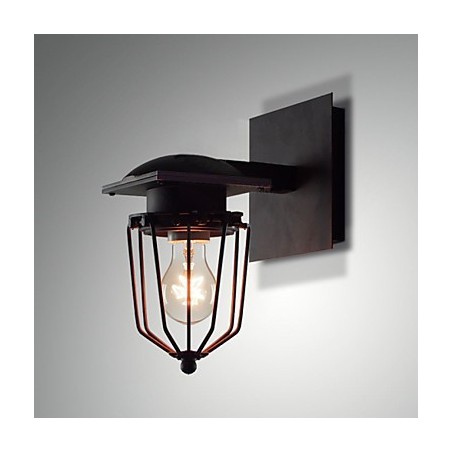 Luminárias de parede retrô forjadas, luminária de parede antiga de cabeça única, luminária de loft americana, ferro vintage, pequenas gaiolas, luminária de parede Luminárias de parede retrô forjadas, luminária de parede antiga de cabeça única, luminária de loft americana, ferro vintage, pequenas gaiolas, luminária de parede