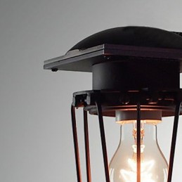 Luminárias de parede retrô forjadas, luminária de parede antiga de cabeça única, luminária de loft americana, ferro vintage, pequenas gaiolas, luminária de parede