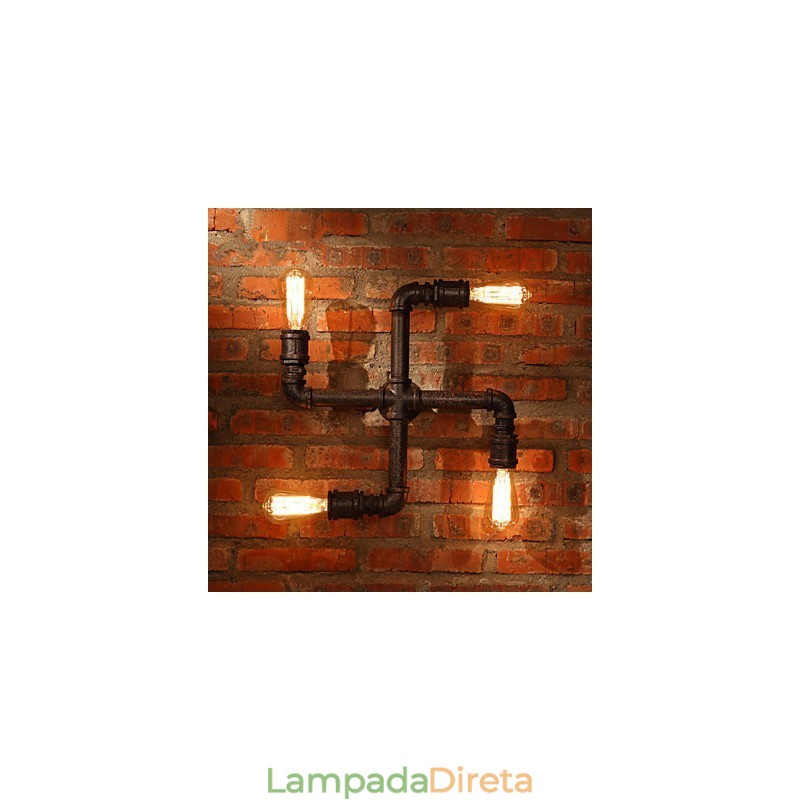 Apliques de parede estilo mini chalé rústico metal