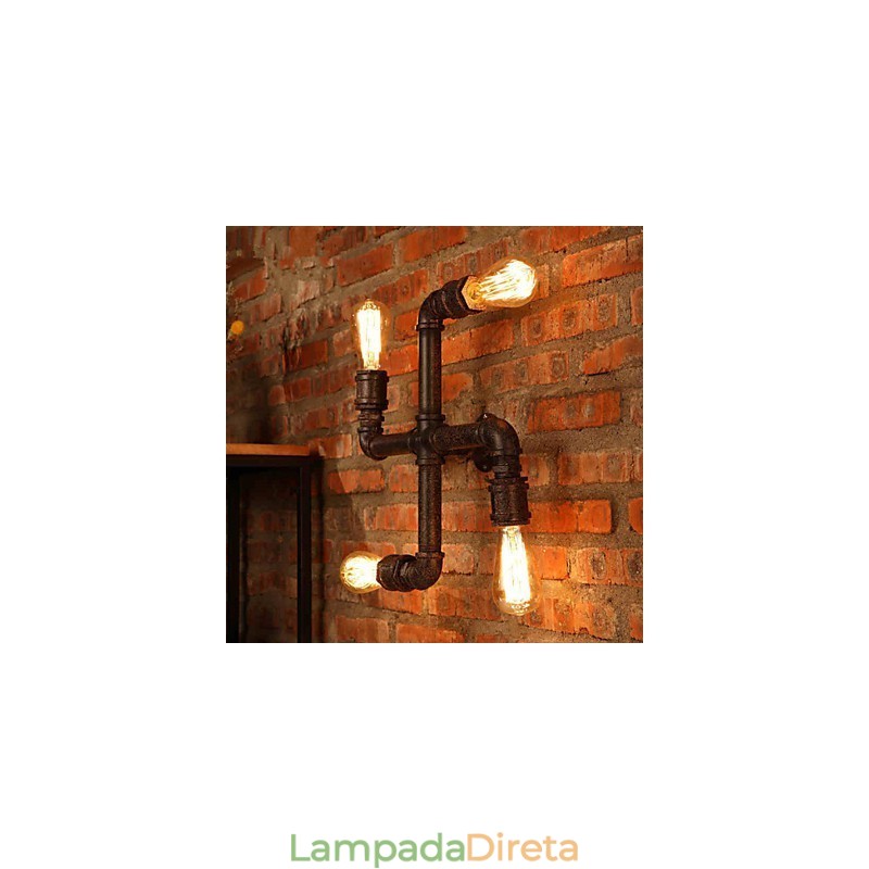 Apliques de parede estilo mini chalé rústico metal