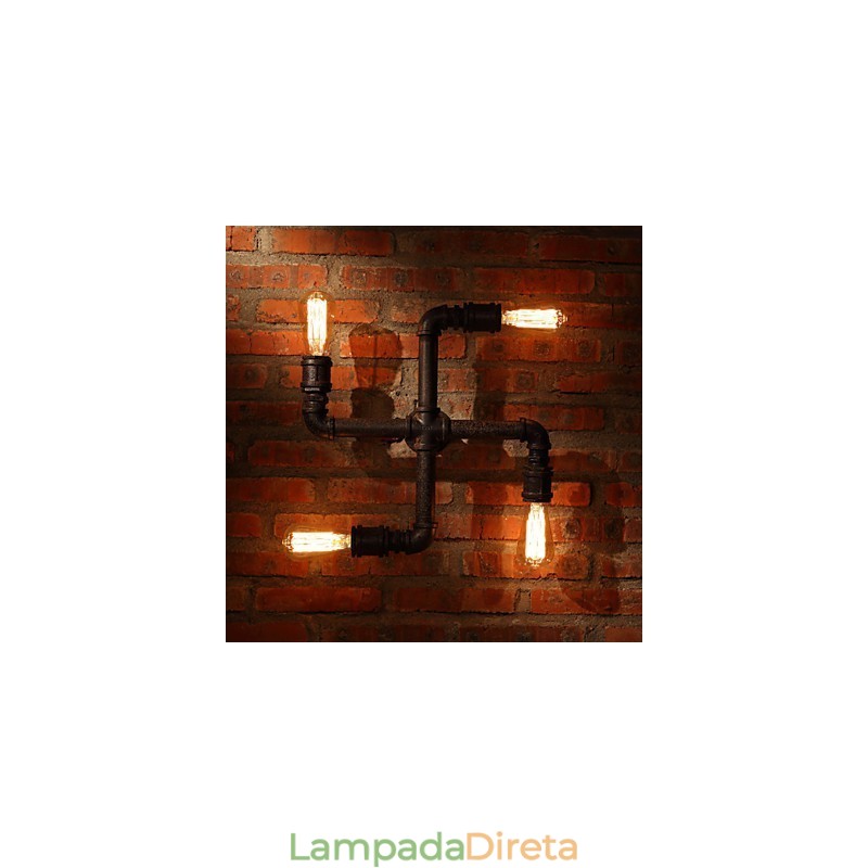 Apliques de parede estilo mini chalé rústico metal
