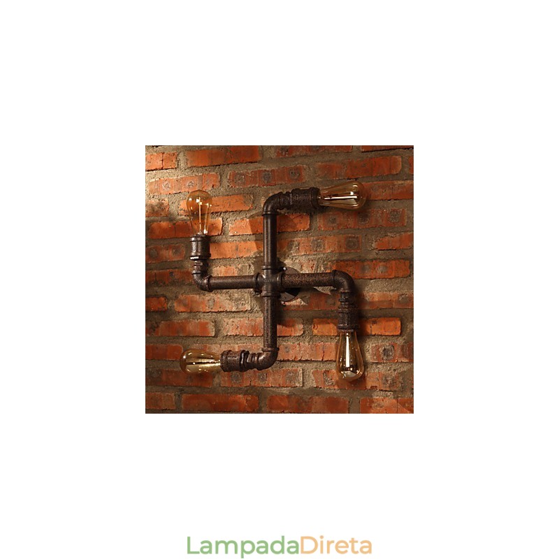 Apliques de parede estilo mini chalé rústico metal