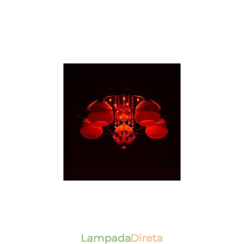Controle remoto 5 luzes com luz de teto moderna azul vermelha embutida