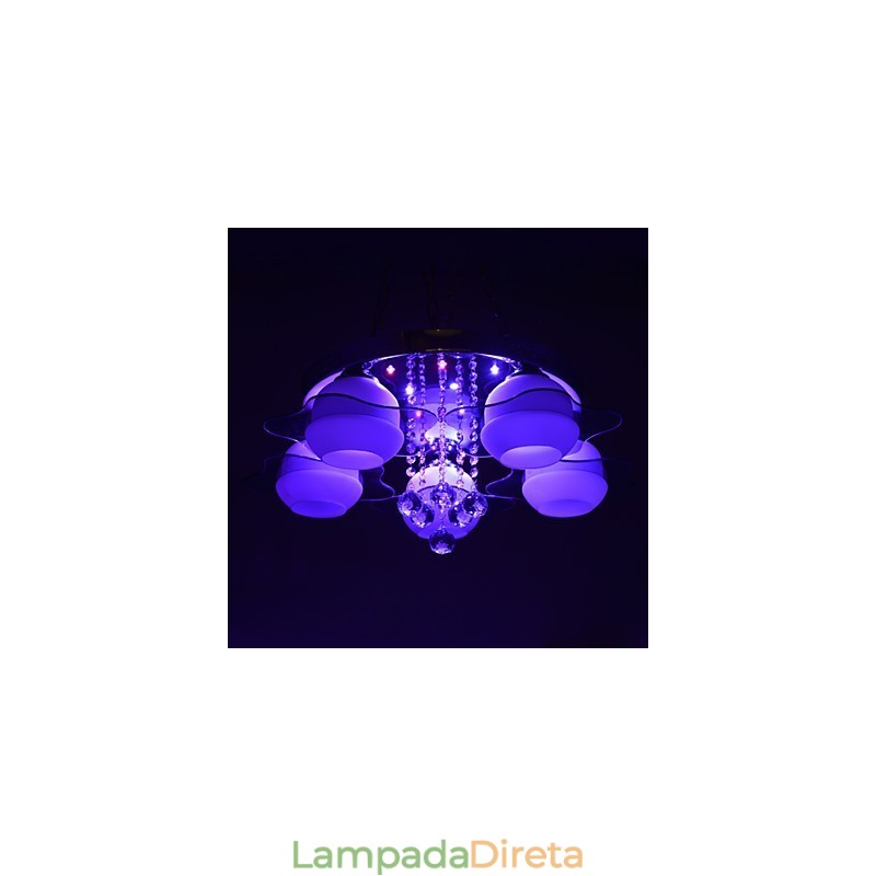 Controle remoto 5 luzes com luz de teto moderna azul vermelha embutida
