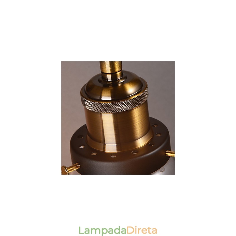 Luminária de parede retrô com cúpula de vidro floral e suporte de metal