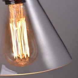 Luminária de parede retrô com cúpula de vidro floral e suporte de metal