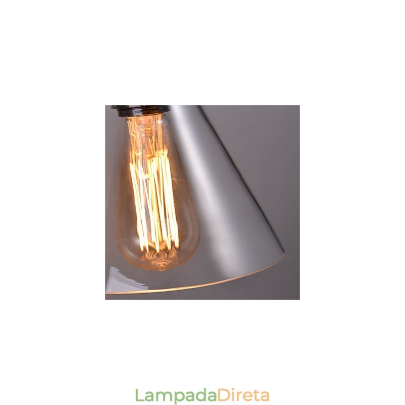Luminária de parede retrô com cúpula de vidro floral e suporte de metal