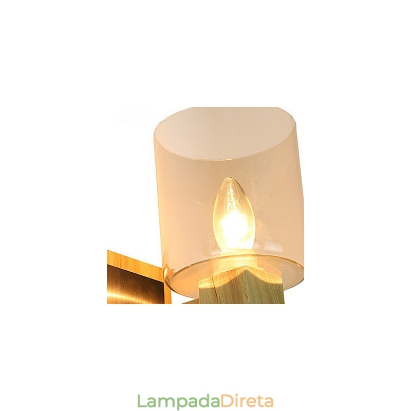 Apliques de parede Mini Estilo Tradicional Clássico Madeira Bambu