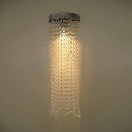 Luminária de parede MR16 com acabamento cromado e correntes de cristal de 50 W