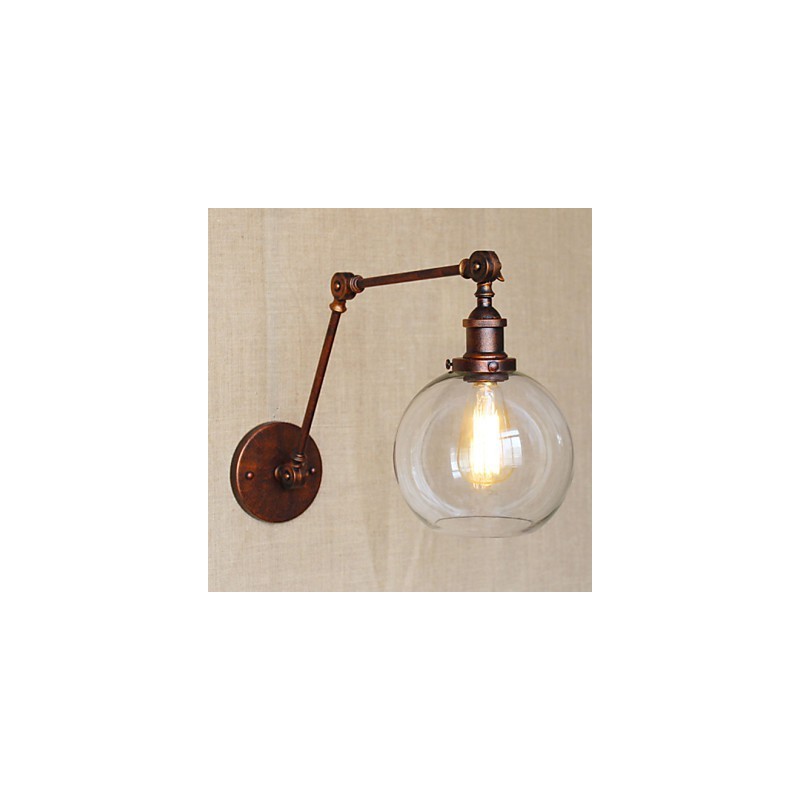 Arandelas de parede Luzes de balanço Luzes de parede de leitura Cristal Mini Estilo Rústico Lodge Metal