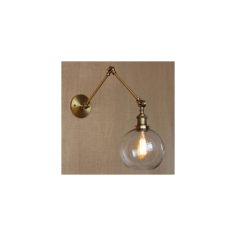 Arandelas de parede Luzes de balanço Luzes de parede de leitura Cristal Mini Estilo Rústico Lodge Metal